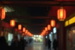 井口与竹竿打水的清晨画面