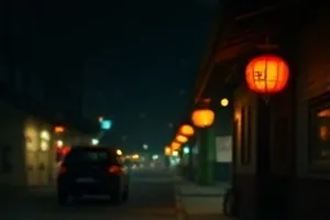 老式居民楼台阶上橘猫的画面